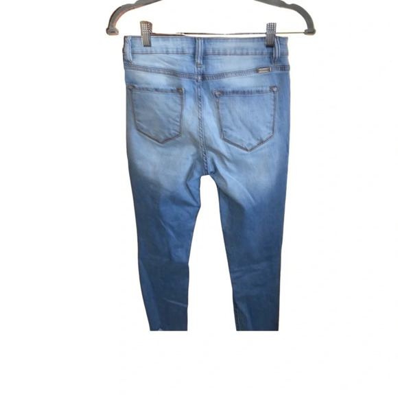 Kancan High Rise Medium-Light Wash Distressed Ankles Skinny Jeans Size 27/7 - Picture 4 of 7
